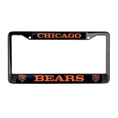 Chicago Bears NFL 3D Polyurethane 2-Hole Black Metal License Plate Frame