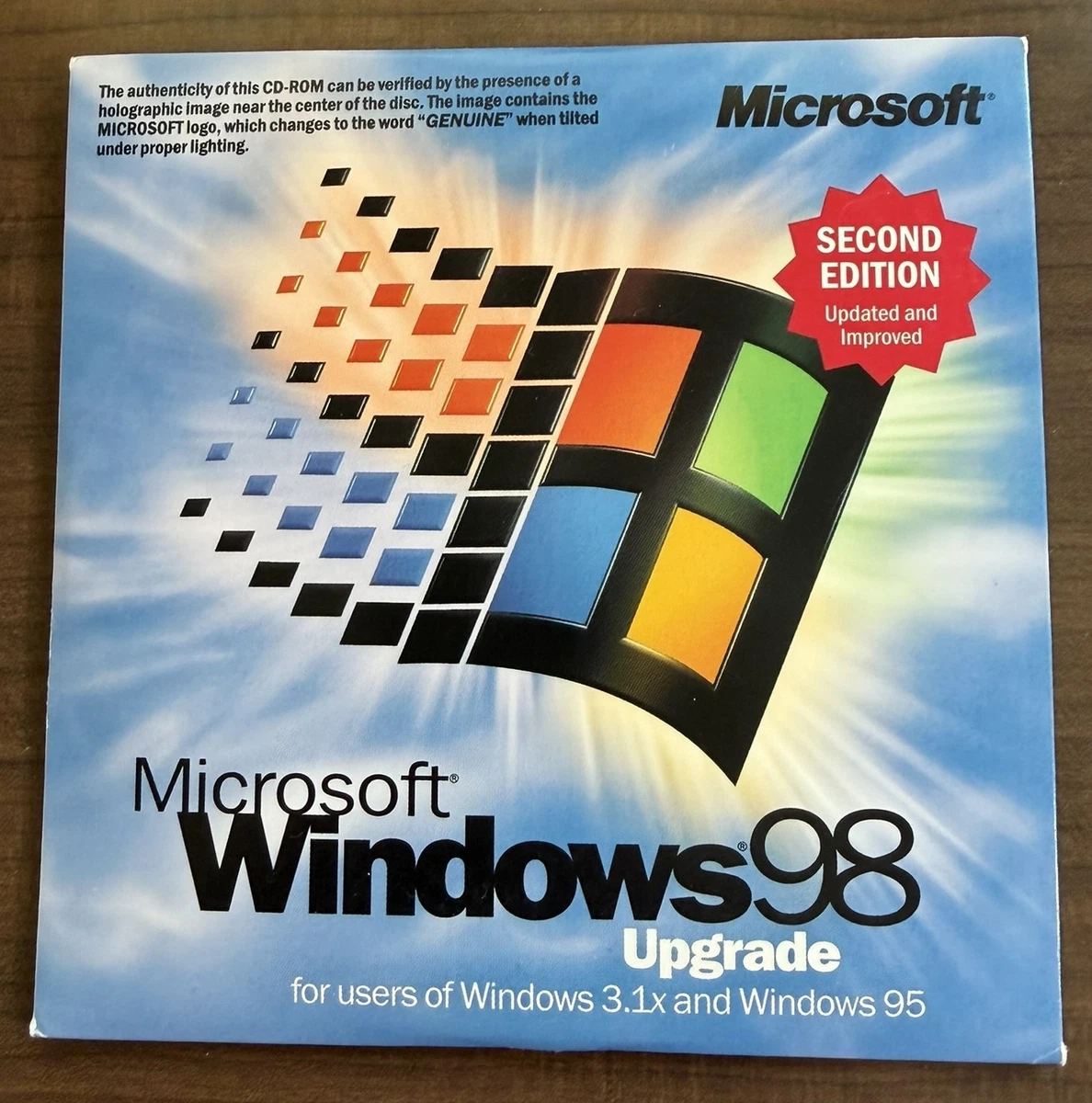 Microsoft Windows 98 Microsoft CD Operating System Software for