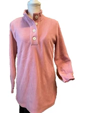 #1657 Denim & Co. Fleece Long-Sleeve Tunic with Rib Trim Size XXS