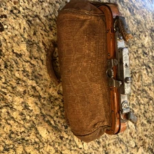 Antique Doctor's Bag Leather Travel Handbag Cowhide Physician Nurse Top Handle