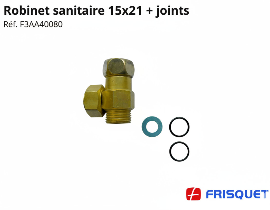 Robinet sanitaire 15x21 Frisquet étanchéité totale grâce aux joints inclus F3AA40080