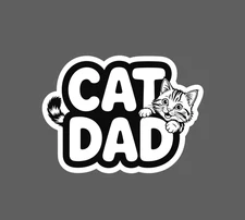 Cat Dad Sticker Waterproof Decal Father Feline Cats Pet Family Friend Gift NEW
