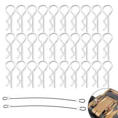 GDOOL 100 Pieces 1mm Universal RC Body Clips Racing Car Clip Pins M001 for...