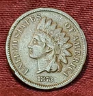 1873 Indian Head Cent, Damaged Edge, Free Shipping