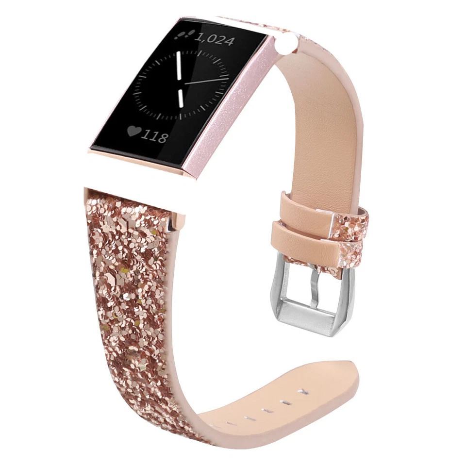 Correa de cuero brillante para Fitbit Charge 3 4 correa de reloj inteligente correa de pulsera brillante Foto 4 de 4