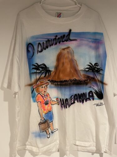 VTG 1990s Hawaii Tourist Airbrush Art JERZEES T-Sh