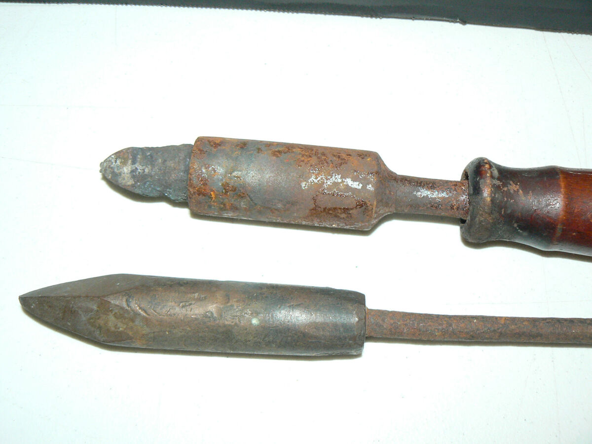 5 Antique Vintage Copper Head Soldering Iron with Wood 5 Antique Vintage Copper Head Soldering Iron with Wood