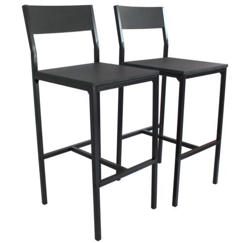 SET 2 HOCKER Design KÜCHE Ecke Bar MODERN Stühle Farbe SCHWARZ Mod. LIGNANO - Bild 4 von 12