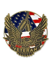 PinMart's Proudly Served Veteran Eagle Patriotic Enamel Lapel Pin