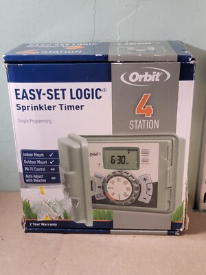 Orbit 4 Station Sprinkler Controller Timer 57894 Indoor/Outdoor Easy-Set Logic