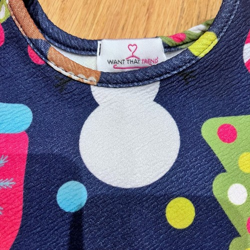 Christmas Want That Trend Dress 18-24 Mths Navy Vibrant Gingerbread Men Xmas - 第 6/9 張圖片