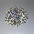 Vintage Federal Flower Petal Clear Iridescent Carnival Glass Large Plate