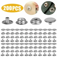 200X Snap Fastener Stainless Steel Boat Canvas Screw Press Stud Cover Button Kit