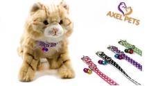 Polka Dot Charming Color Leather Cat Collar with 2 Bells by AXEL PETS