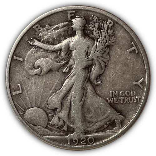 1920-D Walking Liberty Half Dollar Very Fine VF Coin #9344