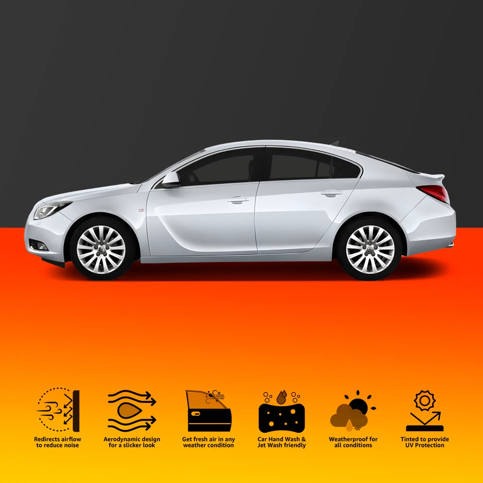 Deflectores de viento tintados Vauxhall Insignia MK2 4/5 puertas 2009/2017 4 piezas Haibak - Imagen 4 de 4