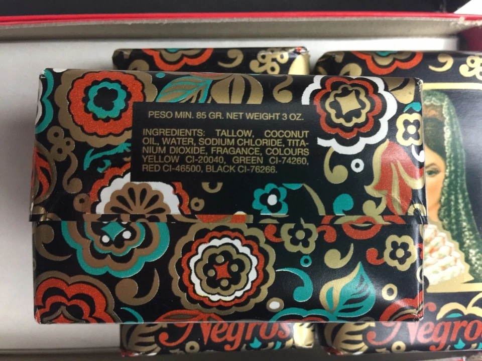 Sabonetes Vintage Ojos Negros Jabon Barcelona Espanha Caixa Conjunto de 3 Barras Raros! - Imagem 4 de 4