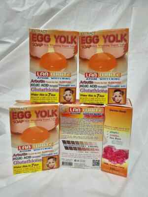 5 Pack lab white Egg yolk  Whitening soap