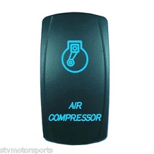 BLUE DUAL LED BACKLIT ROCKER SWITCH LASER ETCHED 20A 12V AIR COMPRESSOR TRUCK