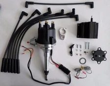 small cap CHEVY INLINE 6 Cylinder 194 235 Black HEI Distributor + Coil + Wires