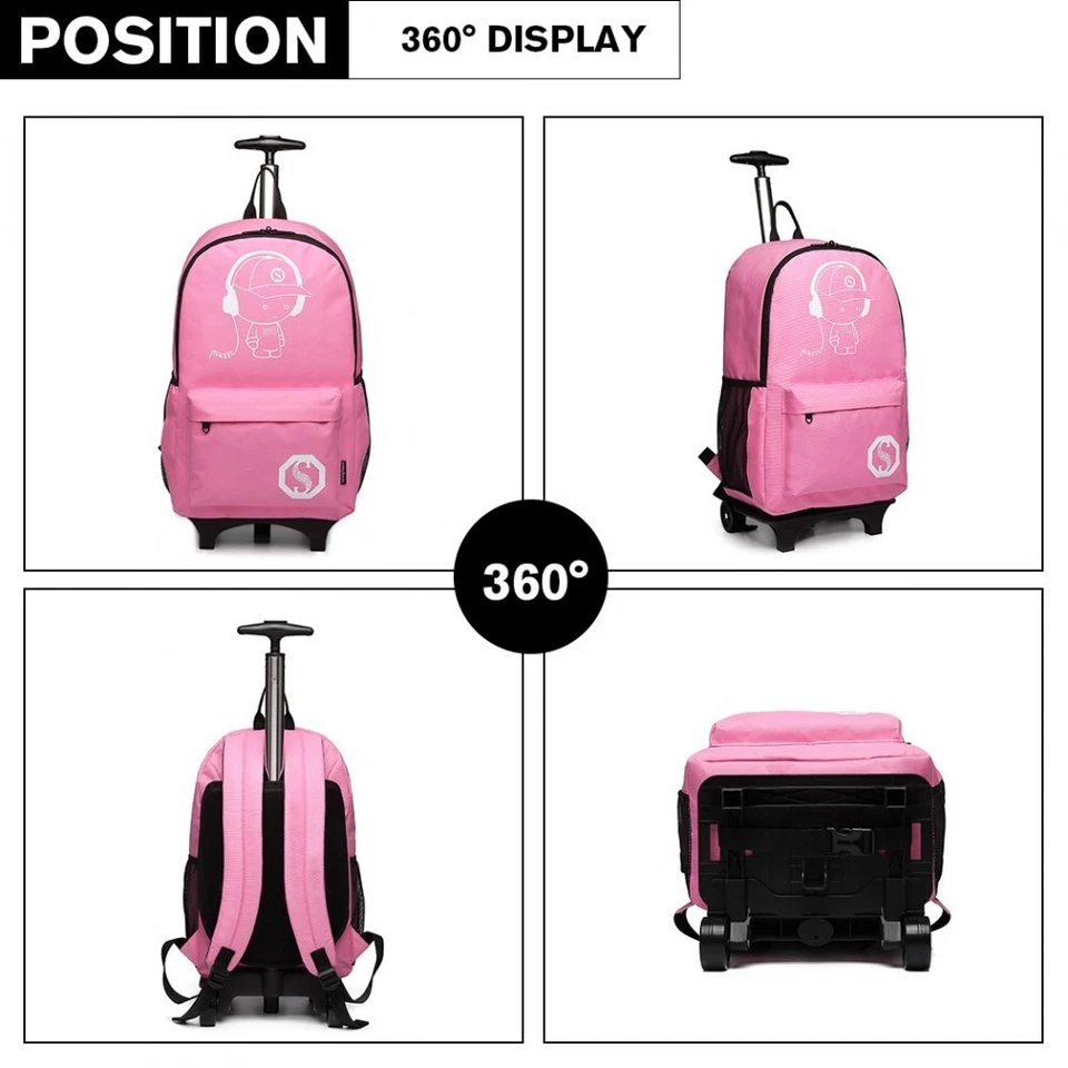 Children Luggage Suitcase Luminous Music Kids Laptop Backpack Cabin Wheeled Case - Image 2 of 4