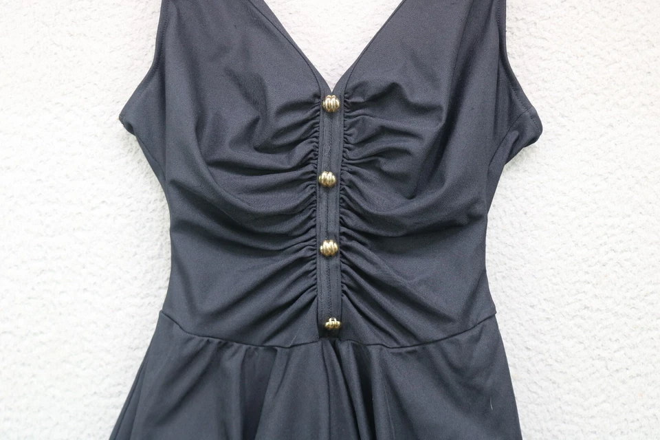 Traje de baño negro de una pieza Basic Editions vintage-talla 9/10-Y2K-años 90 Foto 3 de 4