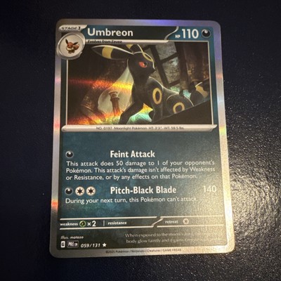Pokémon Umbreon Sv: Prismatic Evolutions Rare Holo 059/131 English 2025