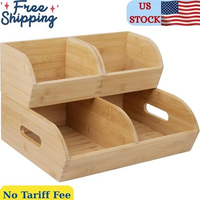 Potato and Onion Storage Bin   Stackable Ventilated Bamboo Storage System