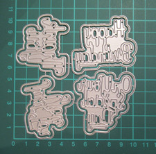 8 Pc Sentiments Metal Die / Greetings & Shadow Craft Cutting Die Cutter
