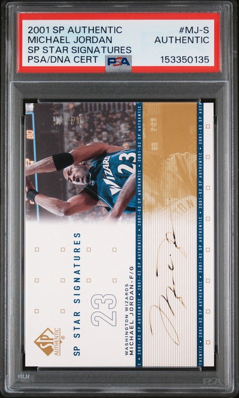 SP AUTHENTIC SP STAR SIGNATURES MICHAEL JORDAN 4/75 PSA AUTHENTIC AUTO AUTHENTIC