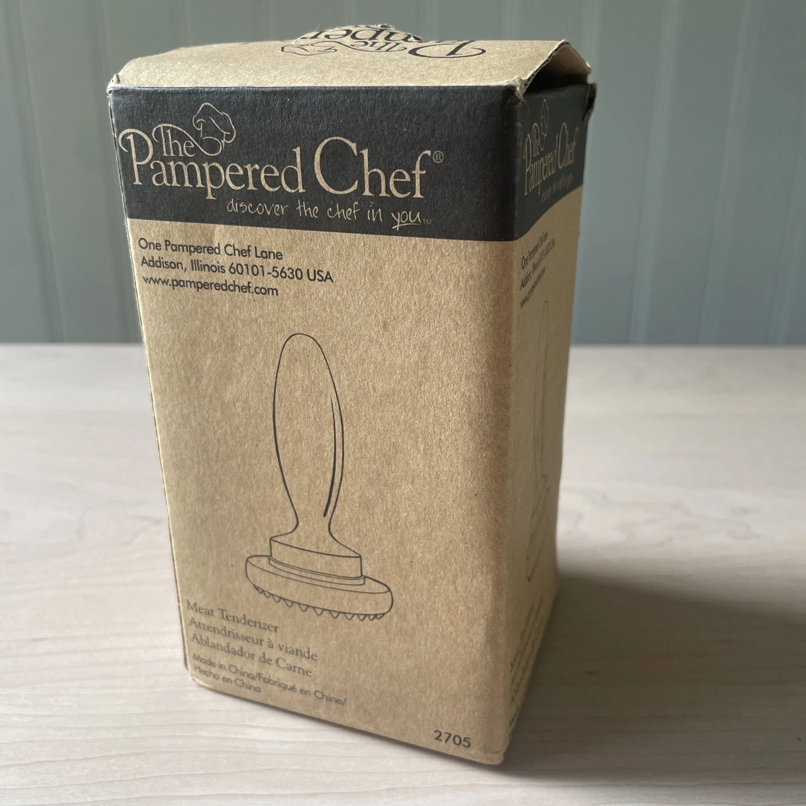 Pampered Chef Stainless Steel Chrome Reversible Head Meat Tenderizer 2705