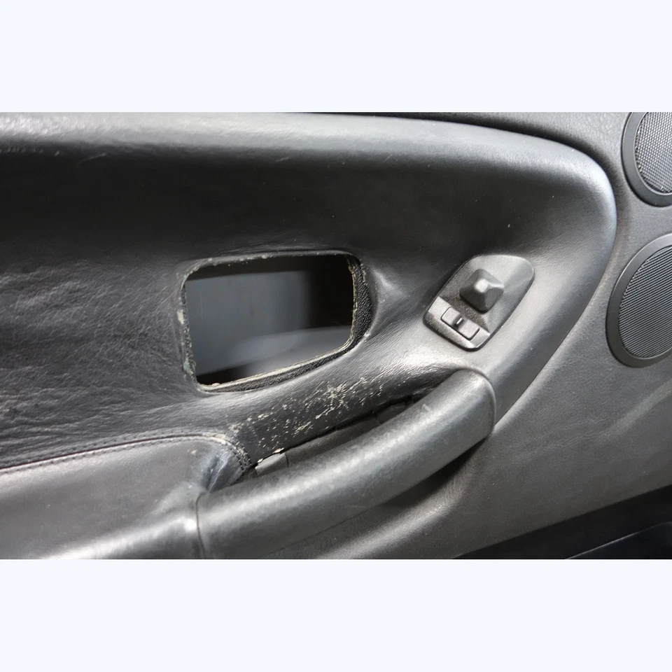 Par de tarjetas de panel de puerta interior delantera napa negra fabricante de equipos originales BMW E36 serie 3 sedán 92-98 Foto 4 de 4