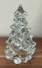 Mosser Glass USA Christmas Tree CRYSTAL  (Clear) - 8" tall Holiday Decor