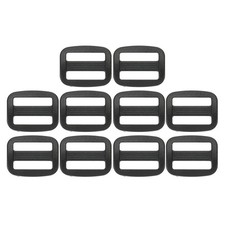10pcs 15mm / 9/16 Inch Plastic Tri-Glide Slide Buckles for Webbing Strap, Black
