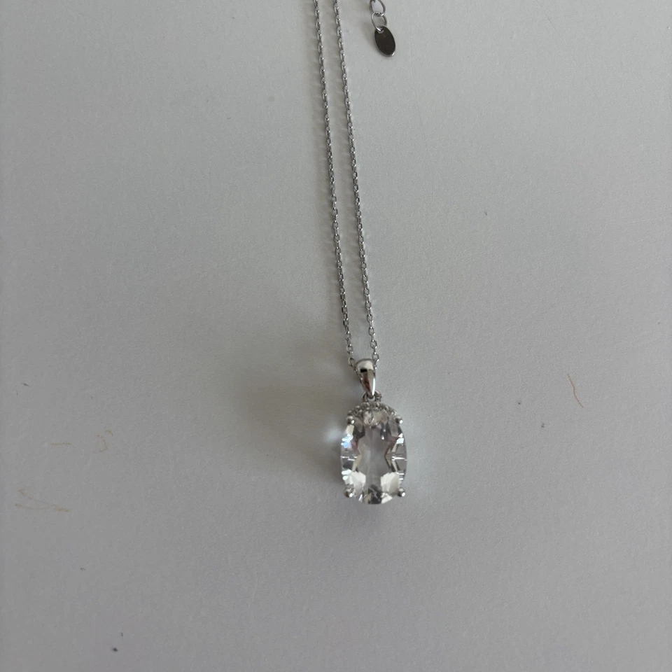 Jewelry TV 5.10 Herkimer “diamond” Quartz With White Zircon Rhodium Over Silver  - Image 2 of 4