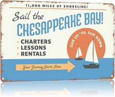 Vintage Tin Metal Signs Home D cor 8x12 Coastal Sailing Guide,Text Art Poster Ho