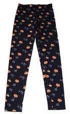 Girls Dot & Zazz Black Fall Pumpkin Halloween Thanksgiving Leggings M 8-10 XL 16