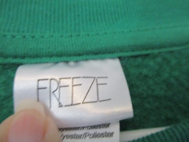 FREEZE бренд Рождество пуловер свитер, зеленый с снежинками размер XL (15-17) - Изображение 2 из 4
