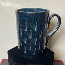 Bitossi Vintage Rare 1960s MCM Navy Blue Turret style Stoneware Mug