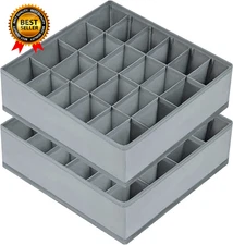 Sock Drawer Organizer Divider 2 Packs Underwear Organizer 24 Cell Closet