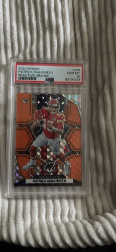 2022 Panini Mosaic - Patrick Mahomes #256 Mosaic Reactive Orange Prizm Psa 10