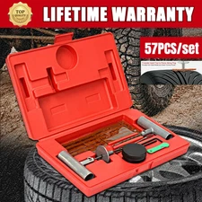 57PCS Car Tire Repair Tool Kit Heavy Duty Flat Tire Repair Kits Plug Patch Truck