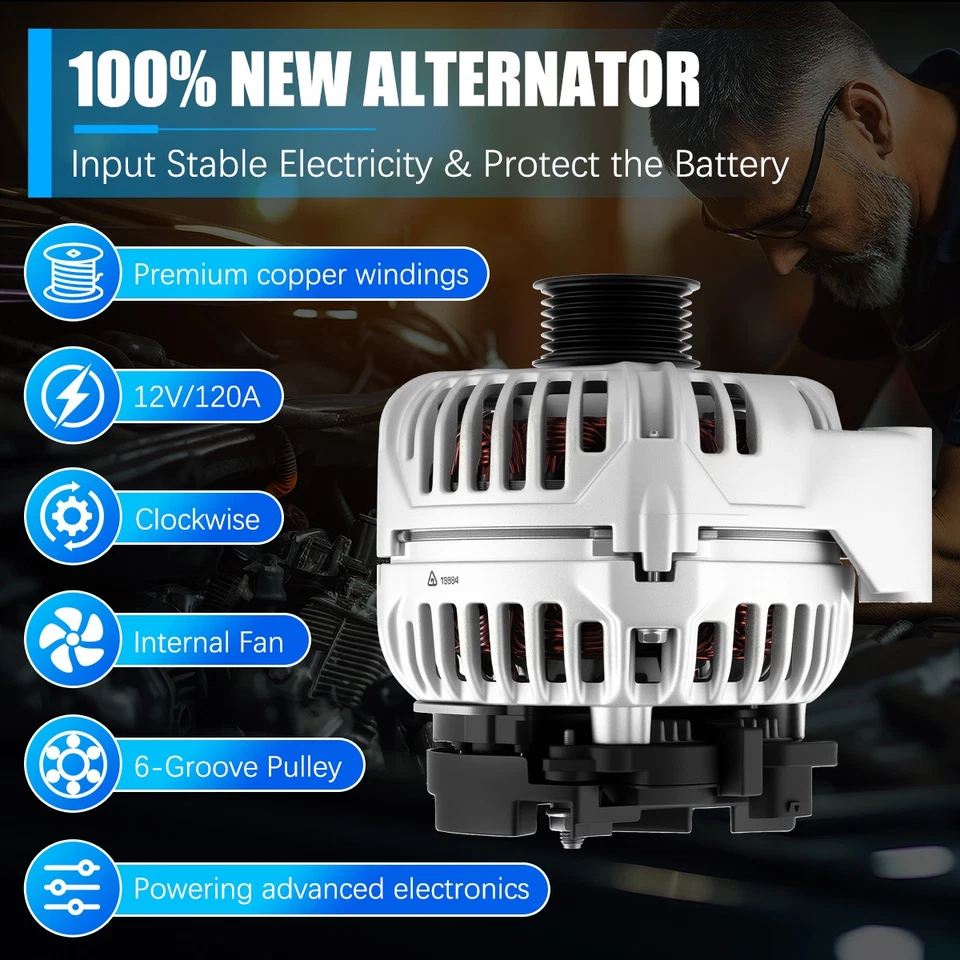 Genuine Alternator For Mercedes-Benz C240 C320 SLK320 ML320 ML350 CLK320 C32 AMG Foto 2 de 4