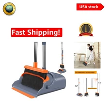 Innovative Cleaning Broom & Dustpan Set - Self-Cleaning, Heavy Duty, Adjustable