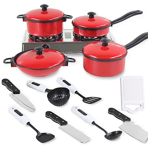 13Pcs Kids Play Kitchen Food Toys Cooking Utensils Pots Pans Accessories Set TK - Picture 12 of 12