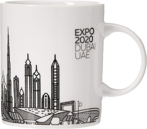 Expo 2020 Dubai Porcelain Mug Dubai Skyline White Free Shipping World Wide - 第 1/3 張圖片