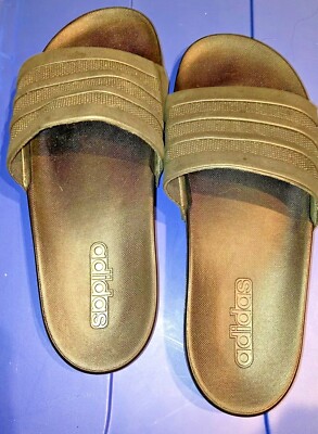 Adidas Adilette Comfort Slides Mens 9 Black Cloudfoam Athletic Sandal Shoes