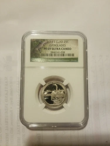 2014 S Clad 25C EVERGLADES PF 69 Ultra Cameo NGC SQ1042