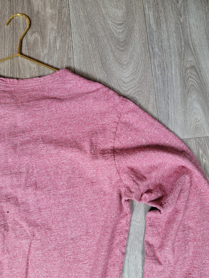 Bonobos Henley Long Sleeve Pullover Shirt Standard Fit Red Cotton Mens