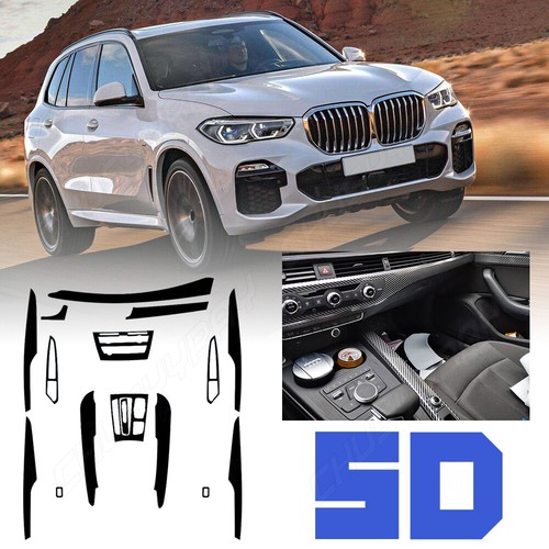 Calcomanías de ajuste interiores hágalo usted mismo con patrón de fibra de carbono para BMW X6 F16 2015 2016-2018 - Imagen 8 de 24